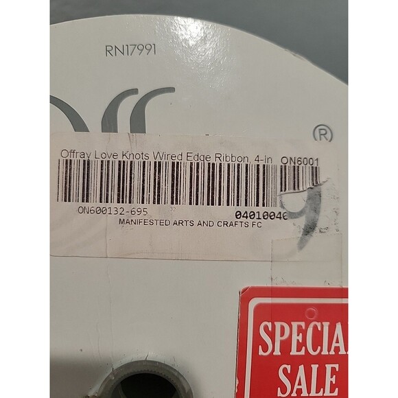 VTG Offray Love Knots Wired Edge Ribbon Green Base Pink Flowers Trim 6.75 Yds - Picture 6 of 9